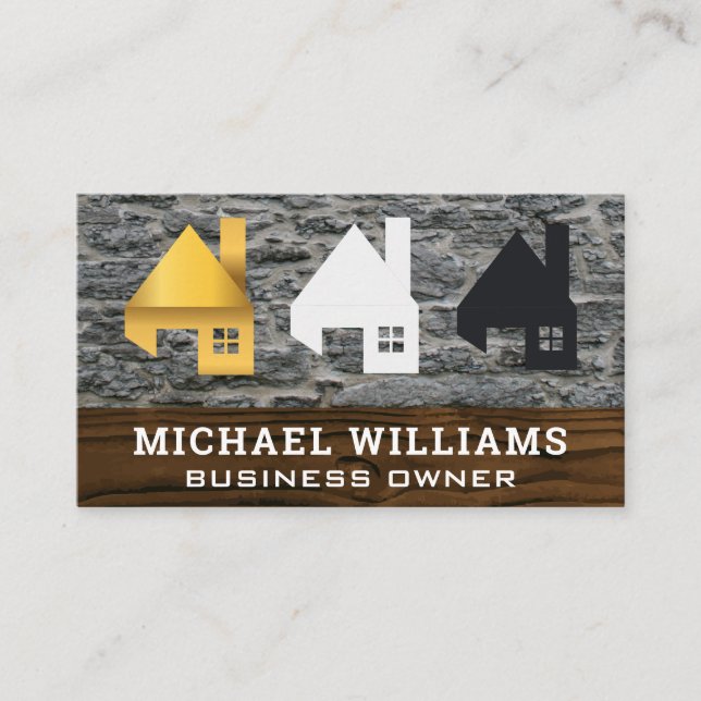 Carte De Visite Maisons | Wood Rock (Devant)