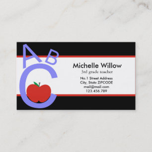 Carte De Visite Maître d'école d'ABC Apple