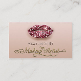 Carte De Visite Makeup Artist/Diamonds Sparkle Lips