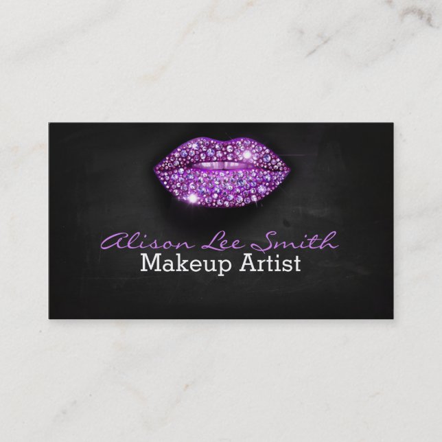 Carte De Visite Makeup Artist/Diamonds Sparkle Lips (Devant)