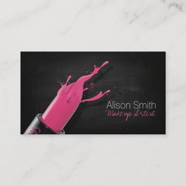 Carte De Visite Makeup Artist/Pink Lipstick (Devant)