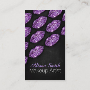 Carte De Visite Makeup Artist/Violet Diamonds Sparkle Lips