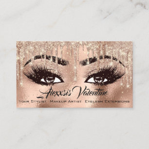 Carte De Visite Makeup Eyebrow Lashes Parties scintillant goutte-