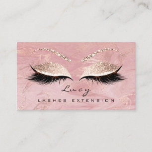 Carte De Visite Makeup Eyebrow Nom Lash Parties scintillant Marbre