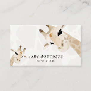 Carte De Visite Maman & Baby Giraffe Baby Boutique Médias sociaux 