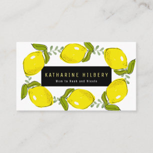 Carte de visite maman citron jaune blanc
