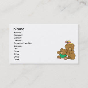 Carte De Visite Maman et bébé Garçon ours