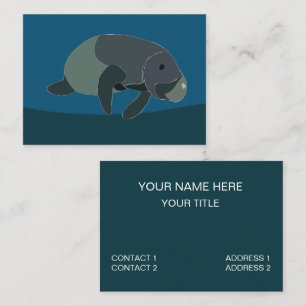 Carte De Visite Manatee Marine Wildlife Animal Manatee