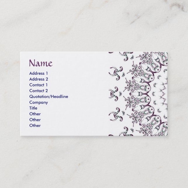 Carte De Visite Mandala (Devant)