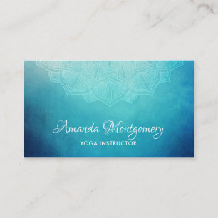 Carte De Visite Mandala Abstrait Bleu Joli