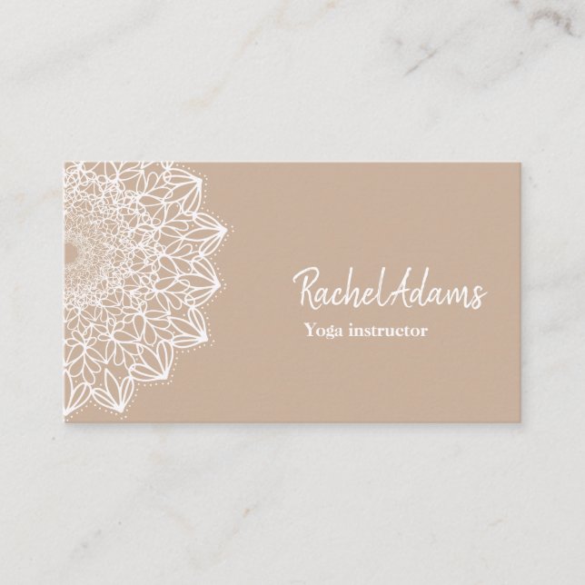 Carte De Visite Mandala Beige (Devant)