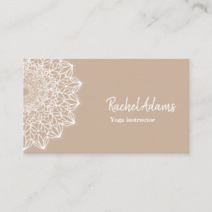 Carte De Visite Mandala beiges brun Weis