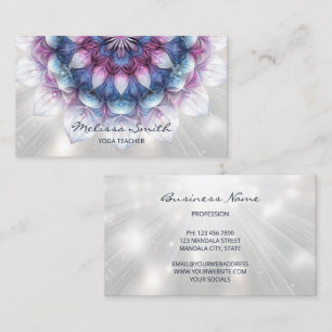 Carte De Visite Mandala bleu violet brillant