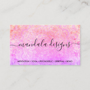 Carte De Visite Mandala Boho Rose Spirituel Bohème