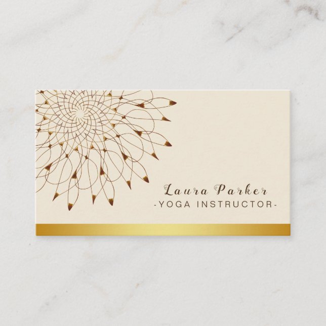 Carte De Visite Mandala classique Lotus d'instructeur de yoga (Devant)