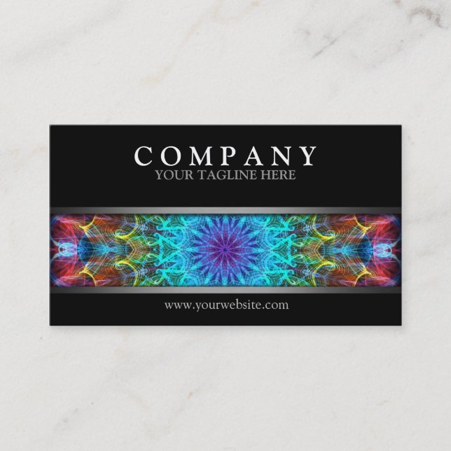 Carte De Visite Mandala coloré moderne (Devant)