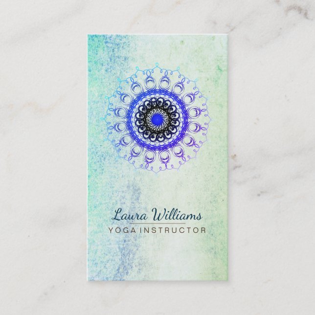 Carte De Visite Mandala Damask Lotus Méditation Fleur Holistique (Devant)