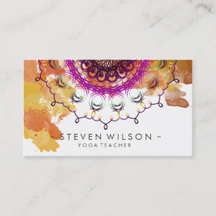 Carte De Visite Mandala Damask Méditation Yoga Massage holistique