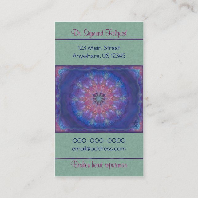 Carte De Visite Mandala de coeur (Devant)