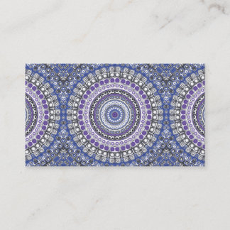 Carte De Visite Mandala de style tribal en violet et bleu