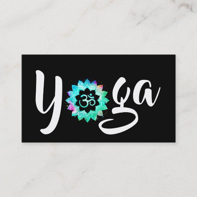 Carte De Visite Mandala d'OM Aum Lotus de professeur d'instructeur (Devant)