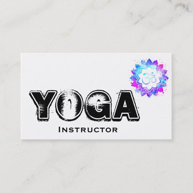 Carte De Visite Mandala d'OM Lotus d'instructeur de professeur de (Devant)