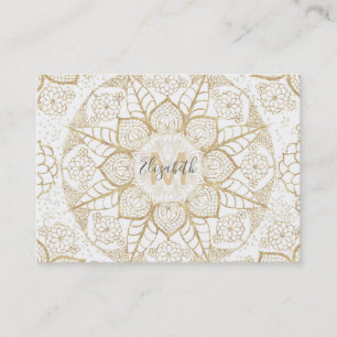 Carte De Visite Mandala d'or à la main stylisée
