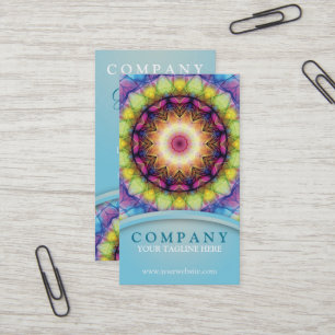 Carte De Visite Mandala en verre d'arc-en-ciel