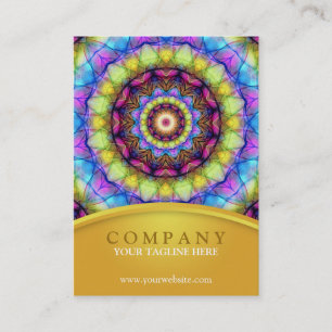 Carte De Visite Mandala en verre d'arc-en-ciel - potelé