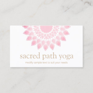 Carte De Visite Mandala Fleur Lotus Rose clair