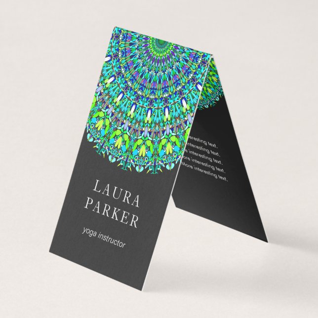 Carte De Visite Mandala fleuri floral (Devant)