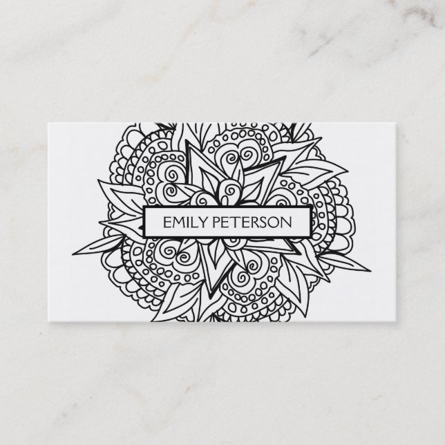 Carte De Visite Mandala floral (Devant)