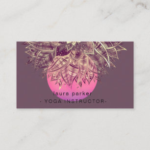 Carte De Visite Mandala Floral Boho Massage Yoga Instructeur Busin