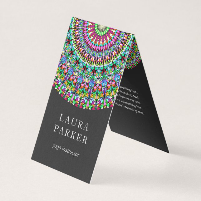 Carte De Visite Mandala floral coloré (Devant)
