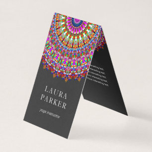 Carte De Visite Mandala géométrique floral coloré
