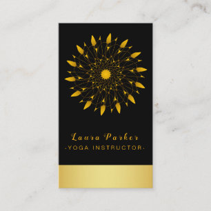 Carte De Visite Mandala Gold Lotus Fleur Yoga Vintage Holistique