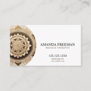 Carte De Visite Mandala Gold Massage Therapist