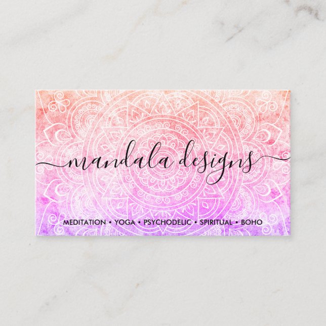 Carte De Visite Mandala Huiles Essentielles Spa spirituel bohème (Devant)