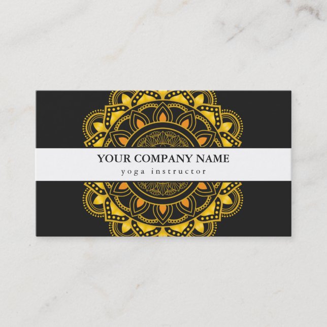 CARTE DE VISITE MANDALA LOGO CUSTOMISÉ YOGA INSTRUCTEUR (Devant)