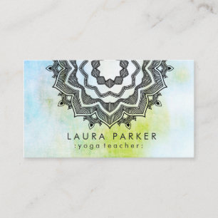 Carte De Visite Mandala Lotus Fleur Yoga Méditation Holistique