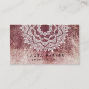 Carte De Visite Mandala Lotus Flower Yoga Méditation Vintage