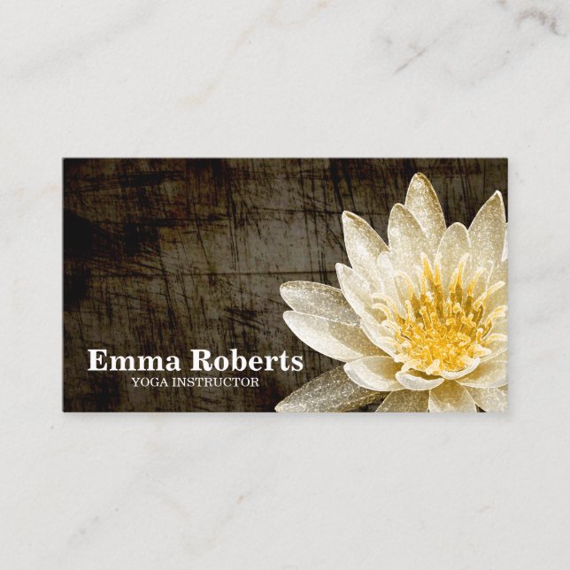 CARTE DE VISITE MANDALA LOTUS INSTRUCTEUR DE YOGA EN BOIS CUSTOMIS (Devant)