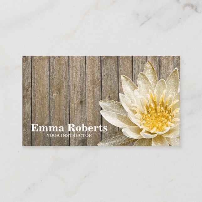 CARTE DE VISITE MANDALA LOTUS INSTRUCTEUR DE YOGA EN BOIS CUSTOMIS (Devant)