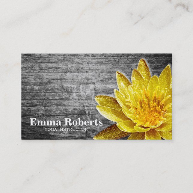 CARTE DE VISITE MANDALA LOTUS INSTRUCTEUR YOGA EN BOIS CUSTOMISÉ (Devant)