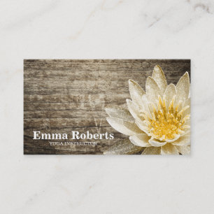 CARTE DE VISITE MANDALA LOTUS INSTRUCTEUR YOGA EN BOIS CUSTOMISÉ