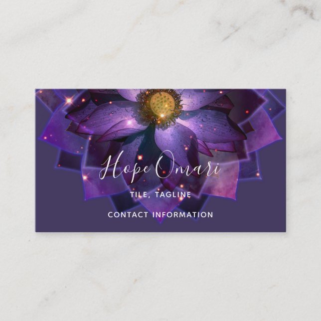Carte De Visite Mandala mystique Fleur de Lotus | Nouvel âge (Devant)