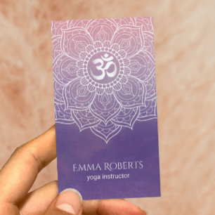 Carte De Visite Mandala Namaste de Lotus d'aquarelle d'instructeur