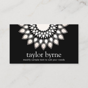Carte De Visite Mandala noir blanc Lotus Flower