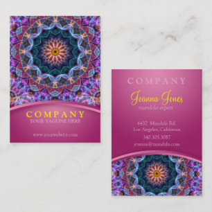 Carte De Visite Mandala pourpre de Lotus avec potelé rose