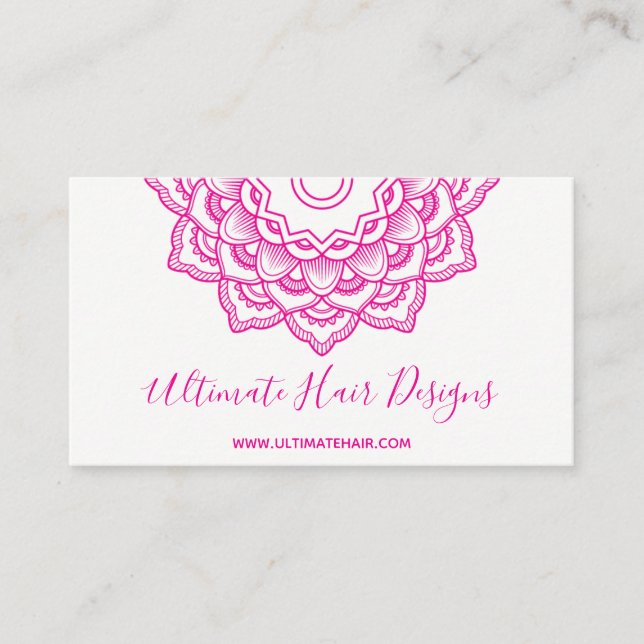 Carte De Visite Mandala rose (Devant)